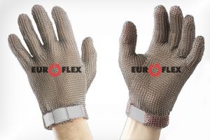Перчатки кольчужные с полиэстер. ремешком бел. Euroflex Comfort 9590-2